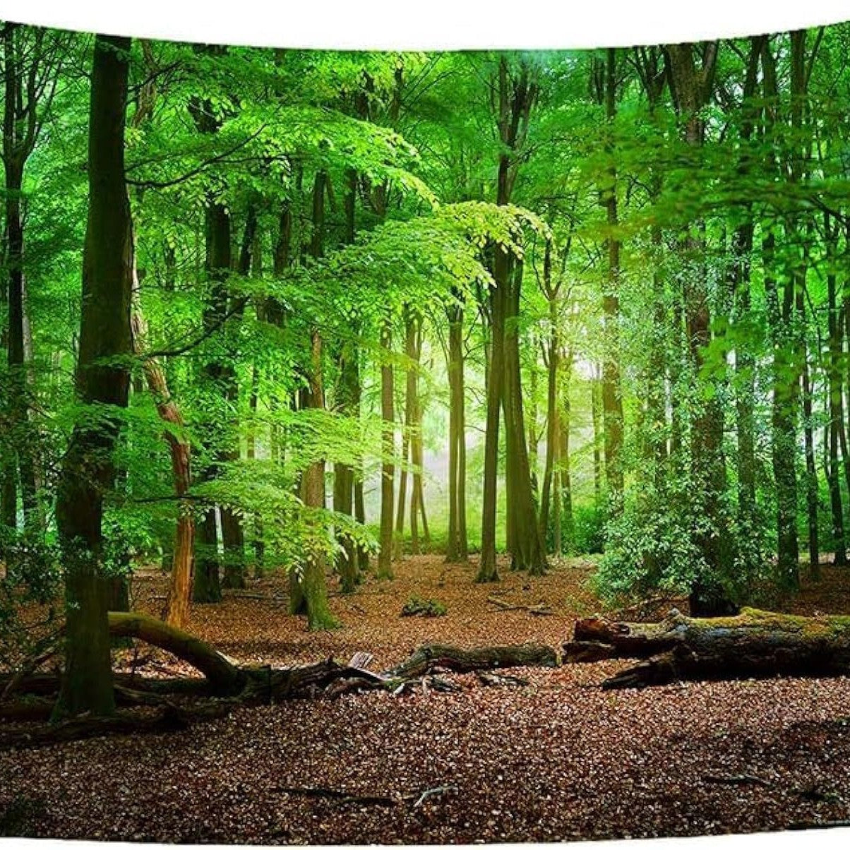 Cross-Border Tapestry Natural Forest Sunlight through Leaves Scenery Wall Tapestry Living Room Wall Background Decoration Bedroom