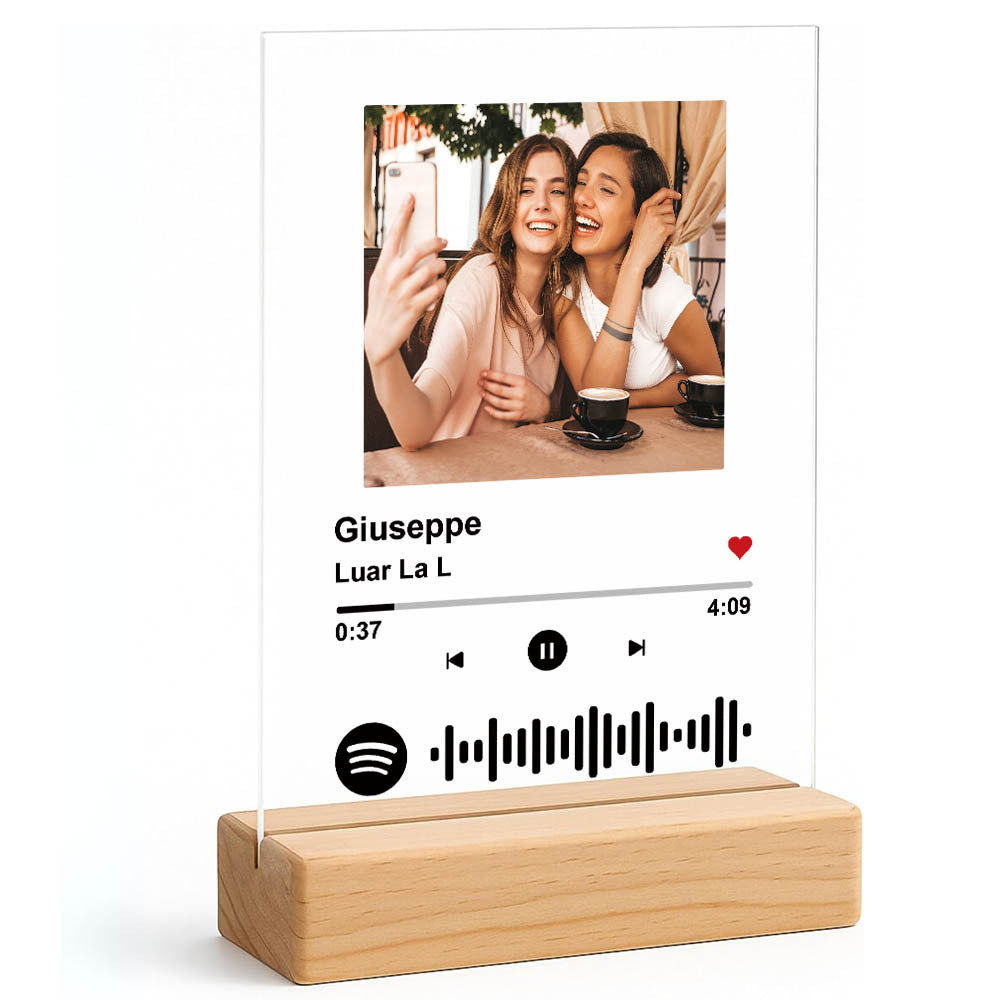 Cross-Border Hot-Selling Product: Spotify Music Night Light, U-Shaped Acrylic Plaque, Customizable Photo and Song Souvenir