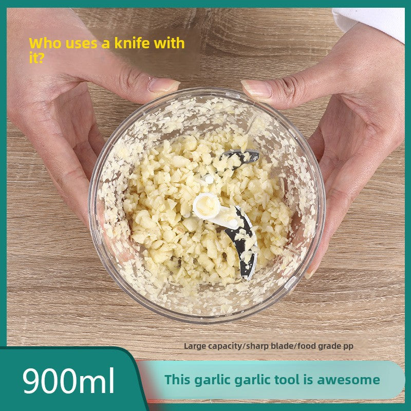Large Garlic Puller 900ml Household Multi-Functional Vegetable Cutter Food Supplement Cooking Meat Grinder Manual Garlic Press