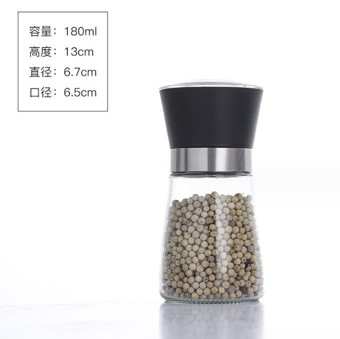 Stainless Steel Grinding Bottle Black Pepper Grinder Carbon Steel Core Western Food Barbecue Seasoning Manual Rotary Grinding