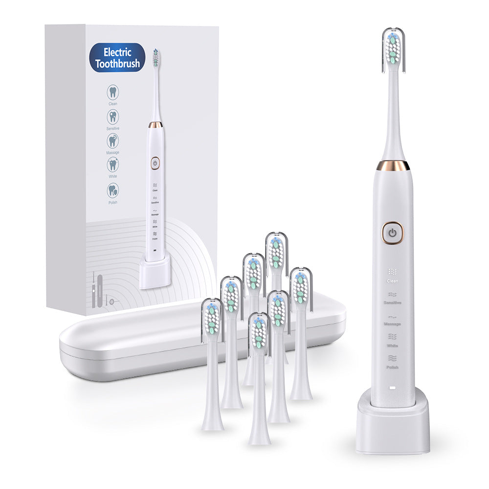 Rechargeable Electric Toothbrush with 8 Brush Heads
