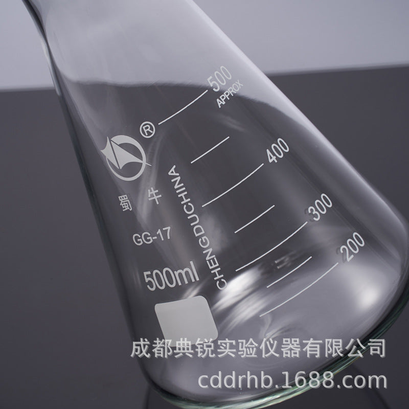 Factory price Shu Niu triangular flask small mouth straight mouth conical flask High Borosilicate large mouth triangular flask Bell mouth Shu glass