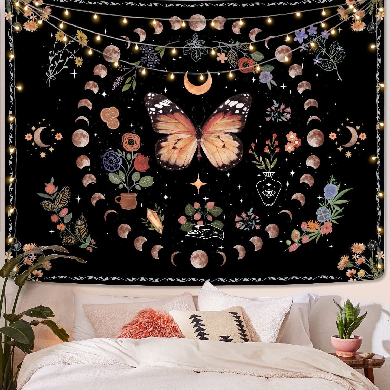 Cross-Border Tapestry Bohemian Mandala Art Style Tapestry Living Room Wall Background Decoration Bedroom