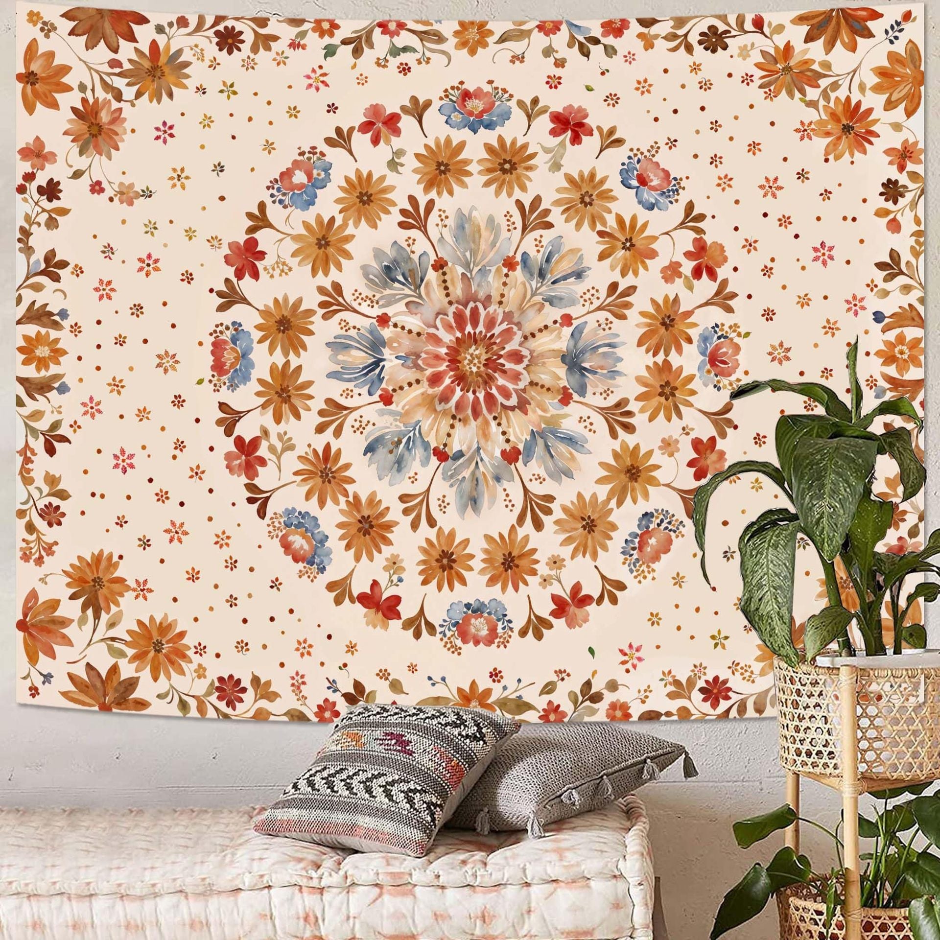 Cross-Border Tapestry Bohemian Mandala Art Style Tapestry Living Room Wall Background Decoration Bedroom