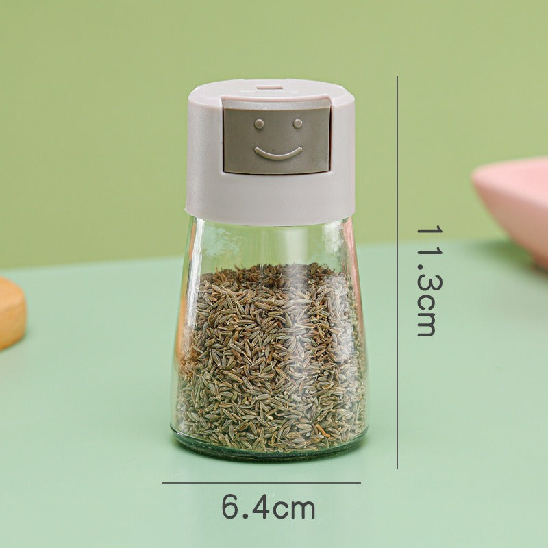 Press-Type Glass Seasoning Jar