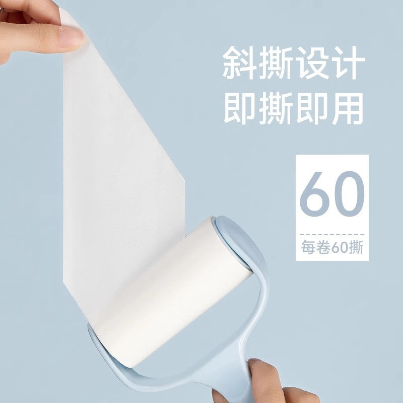 Tearable Lint Roller for Cleaning Cat Hair - Replaceable Paper Household Dust Roller for Clothes