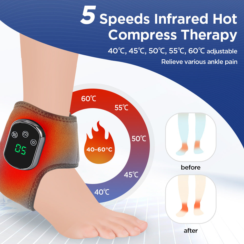 Cross-Border Hot-Selling USB Electric Heating Ankle Massager, Rechargeable Ankle Joint Care Foot Massager