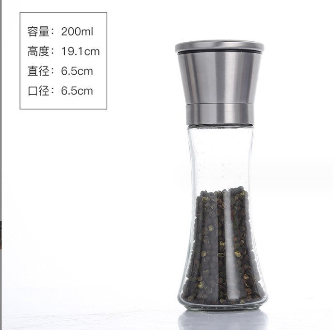Stainless Steel Grinding Bottle Black Pepper Grinder Carbon Steel Core Western Food Barbecue Seasoning Manual Rotary Grinding
