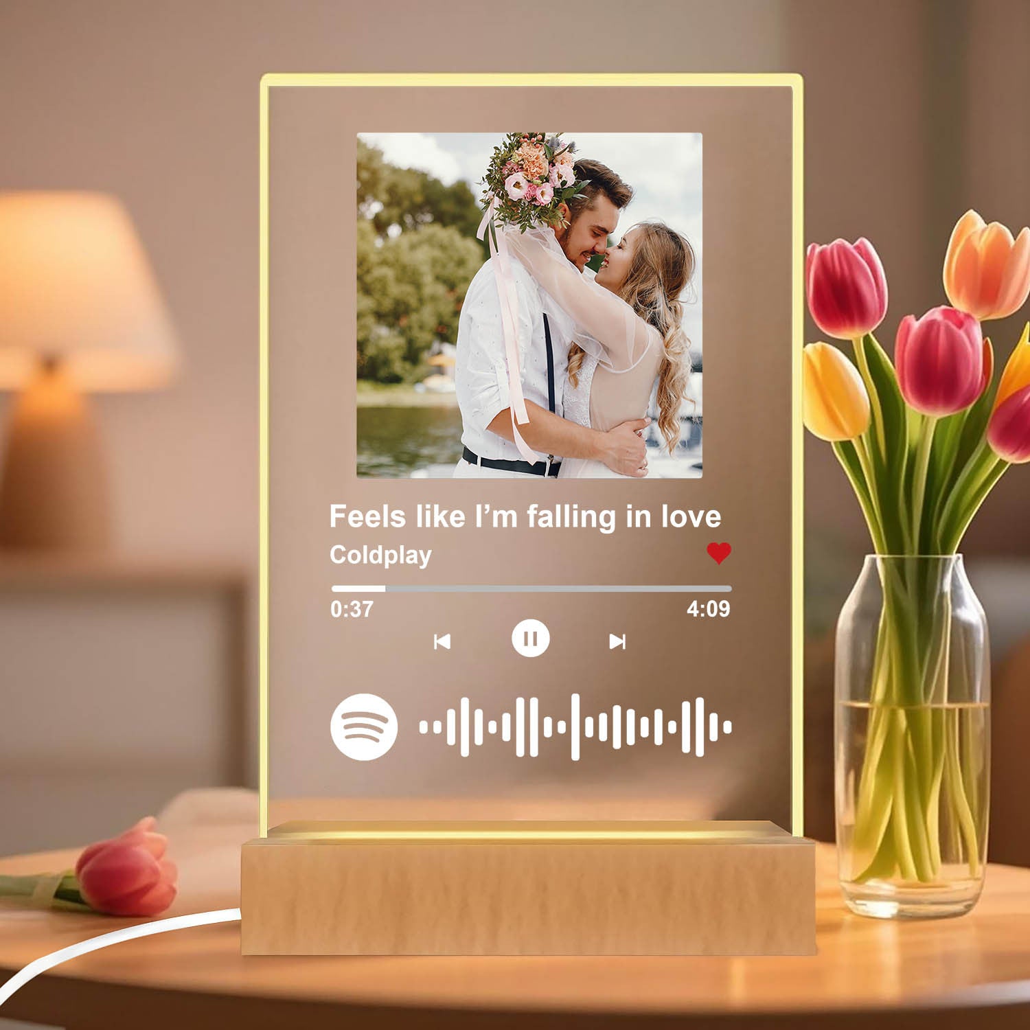 Cross-Border Hot-Selling Product: Spotify Music Night Light, U-Shaped Acrylic Plaque, Customizable Photo and Song Souvenir