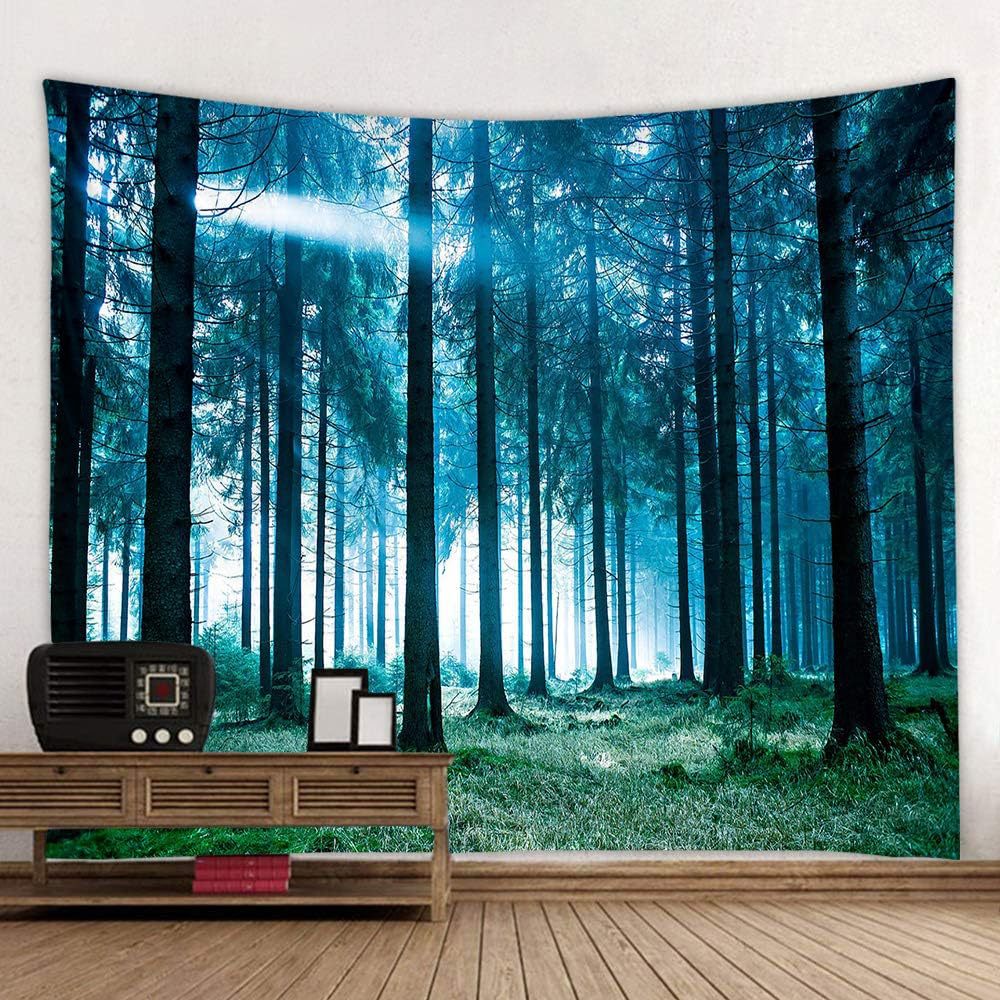 Cross-Border Tapestry Natural Forest Sunlight through Leaves Scenery Wall Tapestry Living Room Wall Background Decoration Bedroom