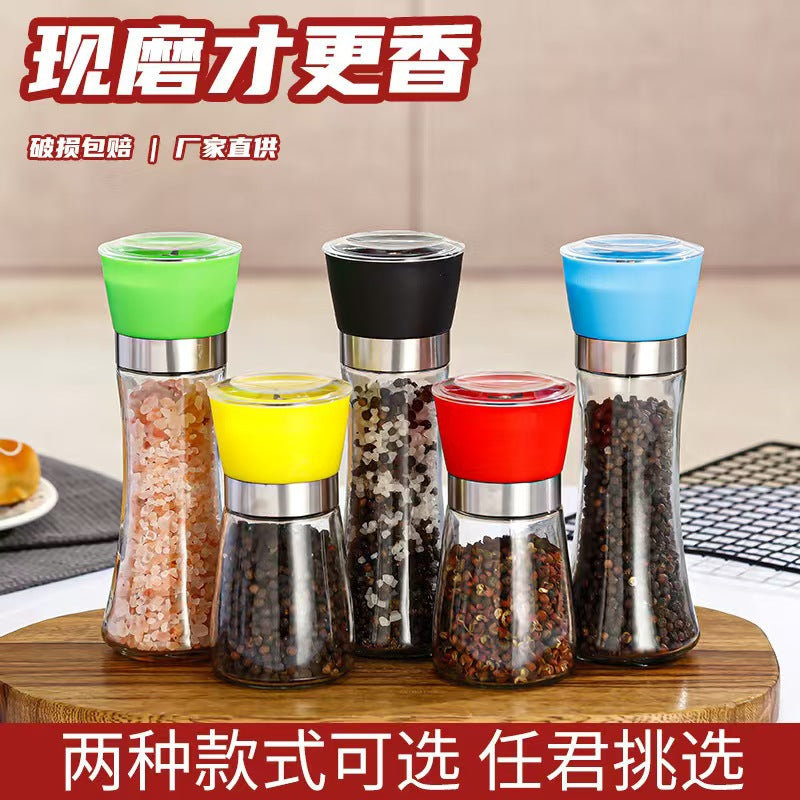 Stainless Steel Grinding Bottle Black Pepper Grinder Carbon Steel Core Western Food Barbecue Seasoning Manual Rotary Grinding