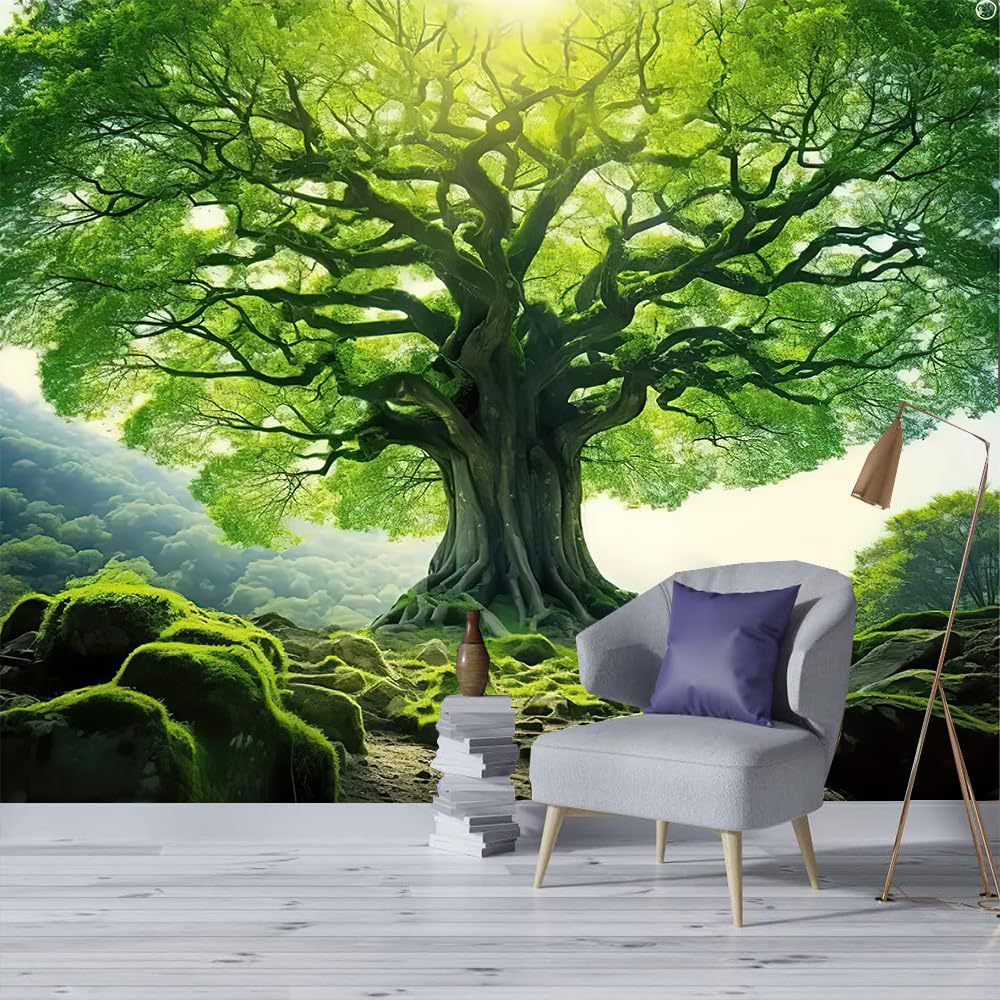 Cross-Border Tapestry Natural Forest Sunlight through Leaves Scenery Wall Tapestry Living Room Wall Background Decoration Bedroom