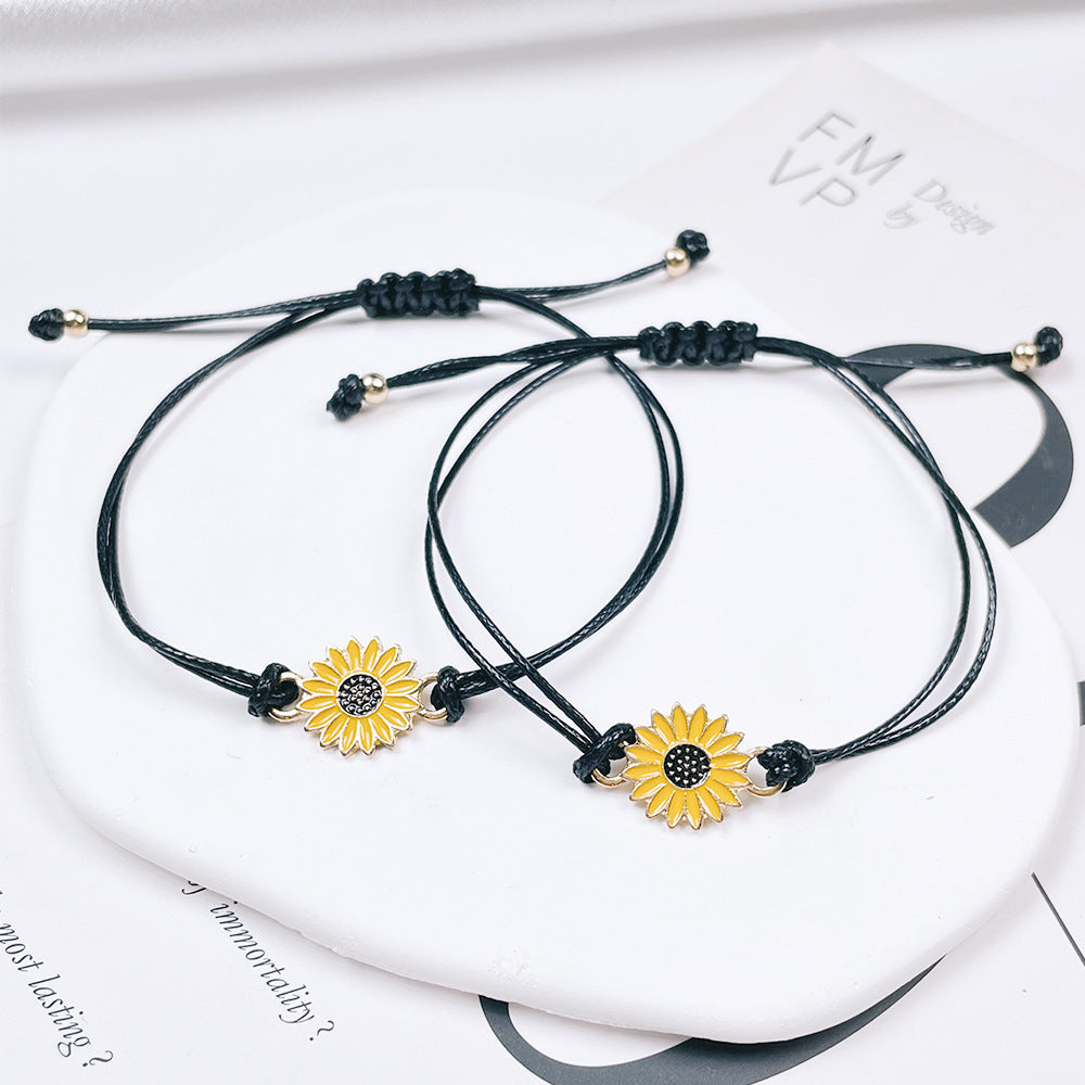 Adjustable Sunflower Friendship Bracelet