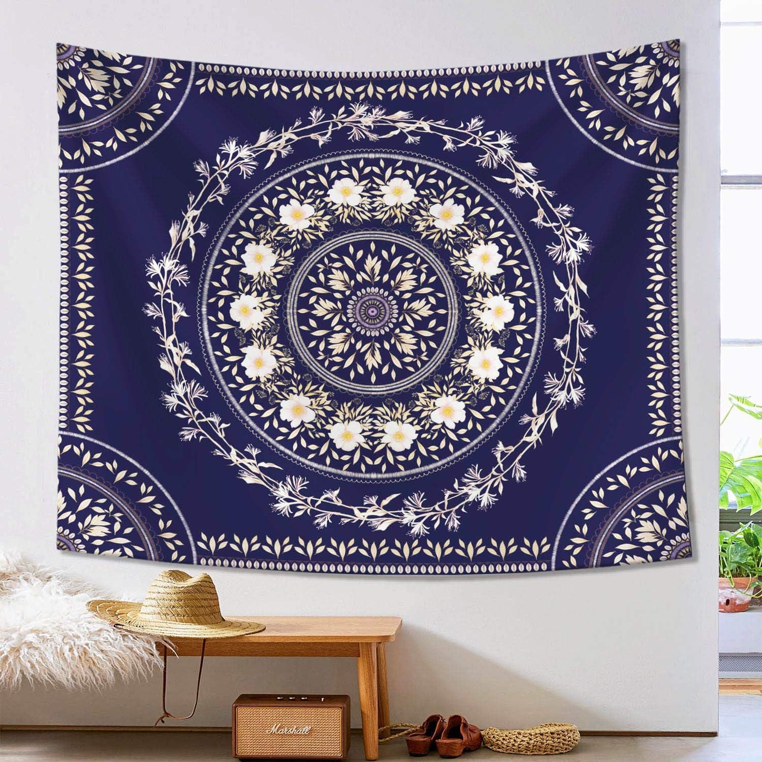 Cross-Border Tapestry Bohemian Mandala Art Style Tapestry Living Room Wall Background Decoration Bedroom
