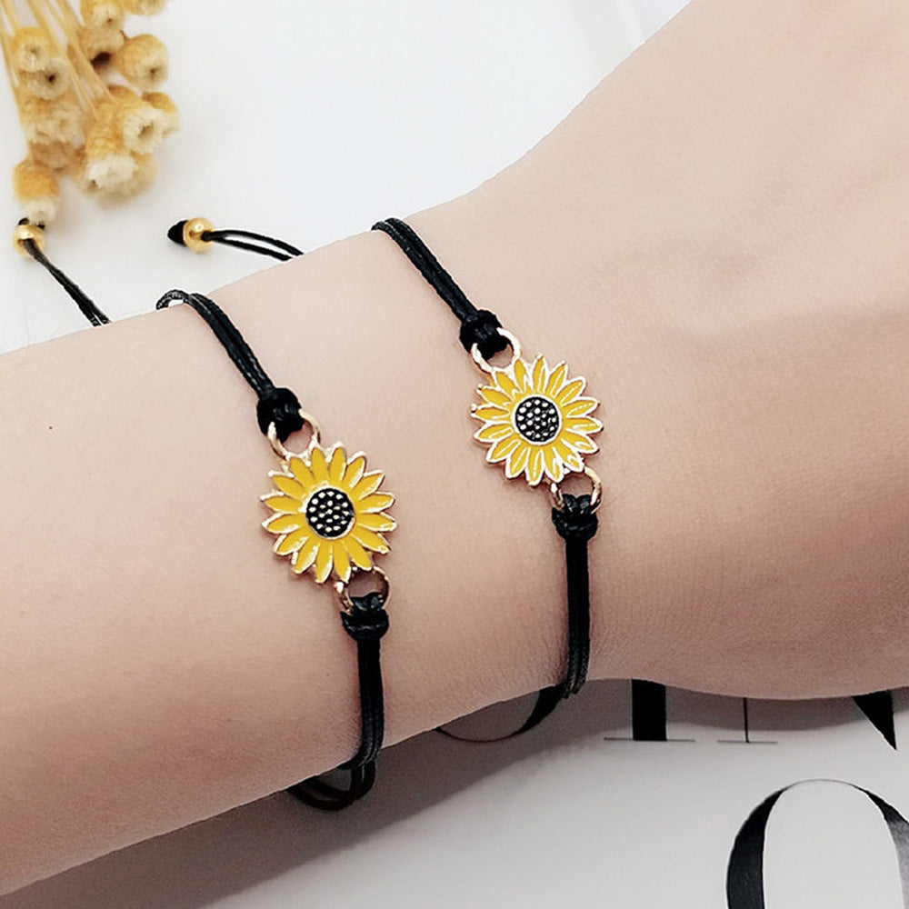 Adjustable Sunflower Friendship Bracelet
