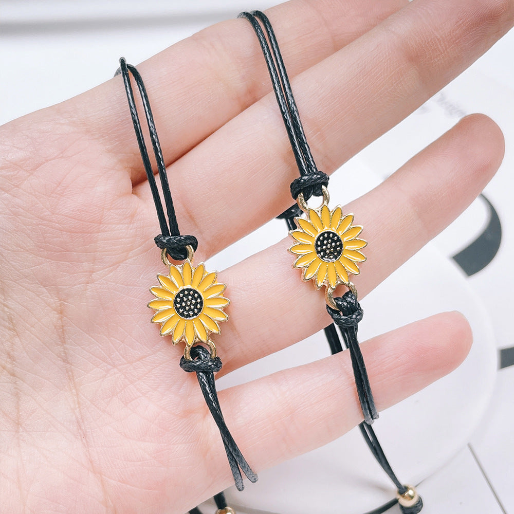 Adjustable Sunflower Friendship Bracelet