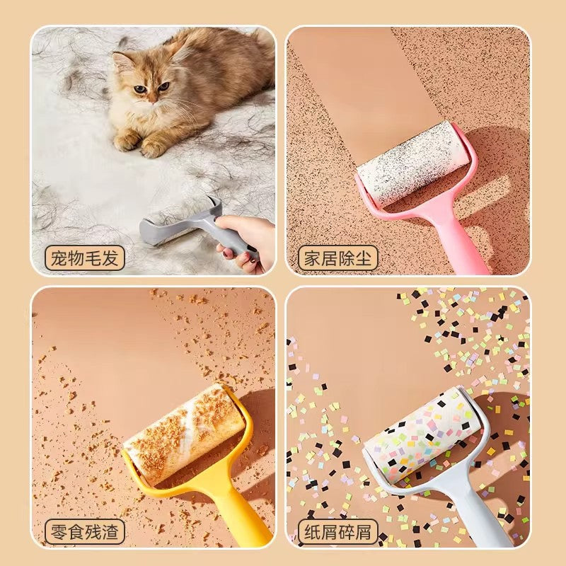 Tearable Lint Roller for Cleaning Cat Hair - Replaceable Paper Household Dust Roller for Clothes