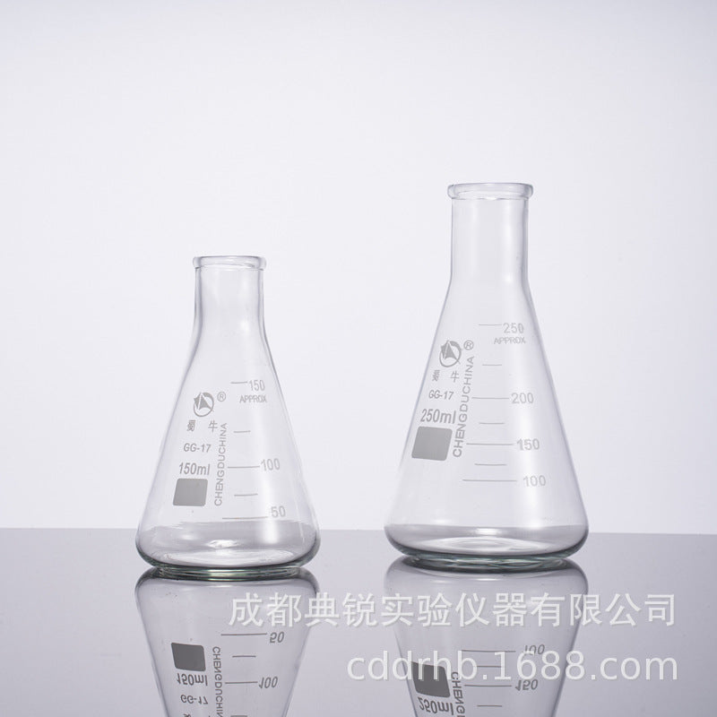 Factory price Shu Niu triangular flask small mouth straight mouth conical flask High Borosilicate large mouth triangular flask Bell mouth Shu glass