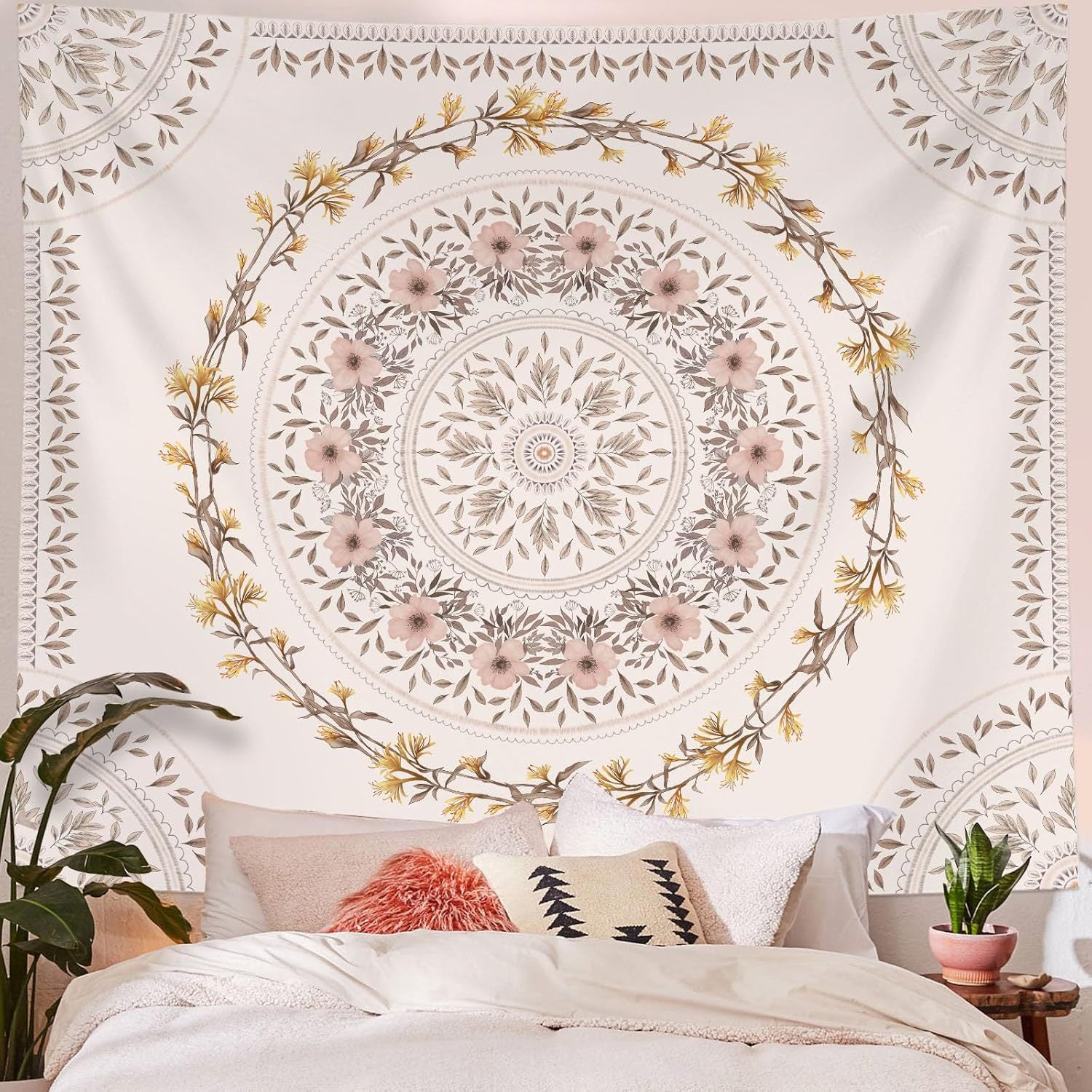 Cross-Border Tapestry Bohemian Mandala Art Style Tapestry Living Room Wall Background Decoration Bedroom
