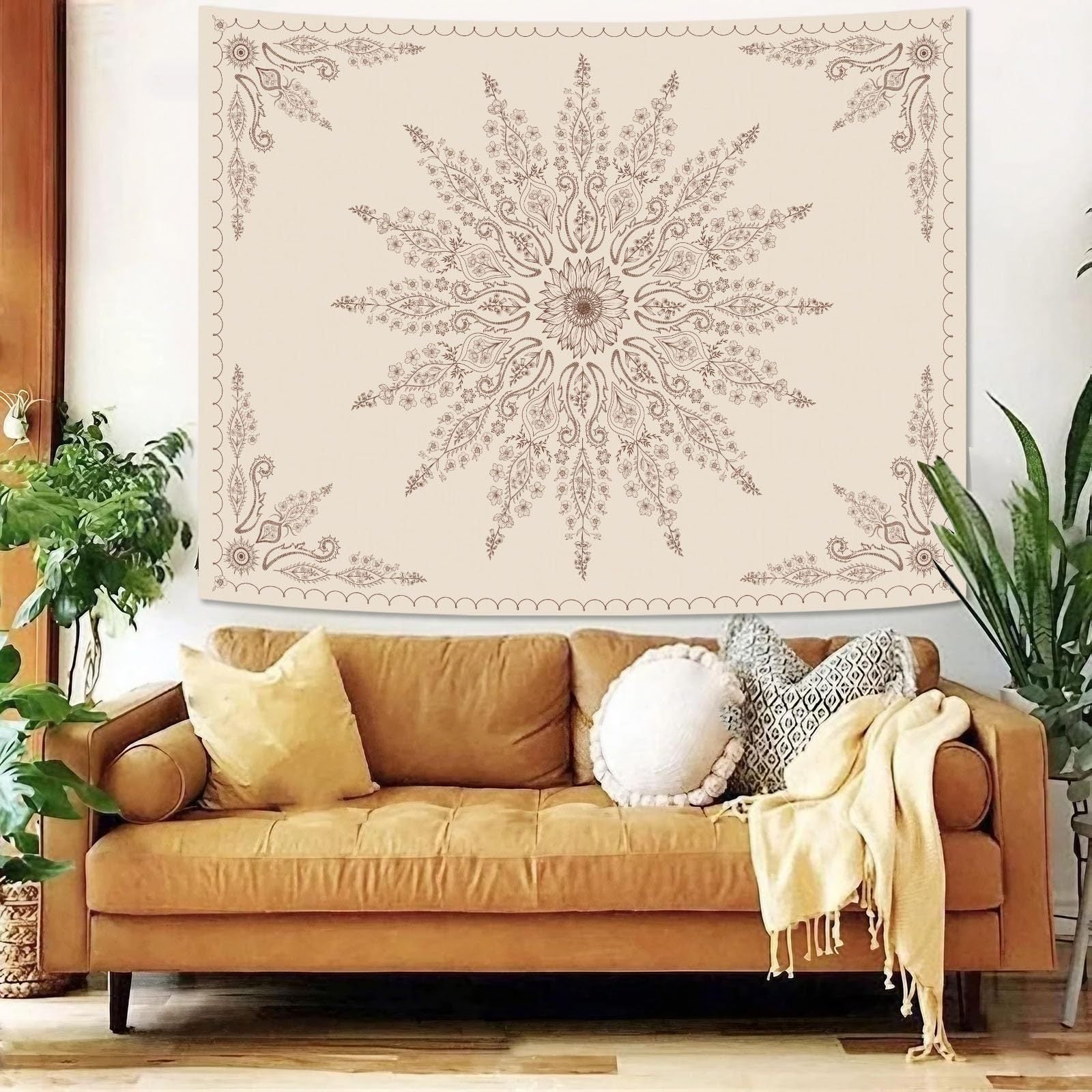 Cross-Border Tapestry Bohemian Mandala Art Style Tapestry Living Room Wall Background Decoration Bedroom