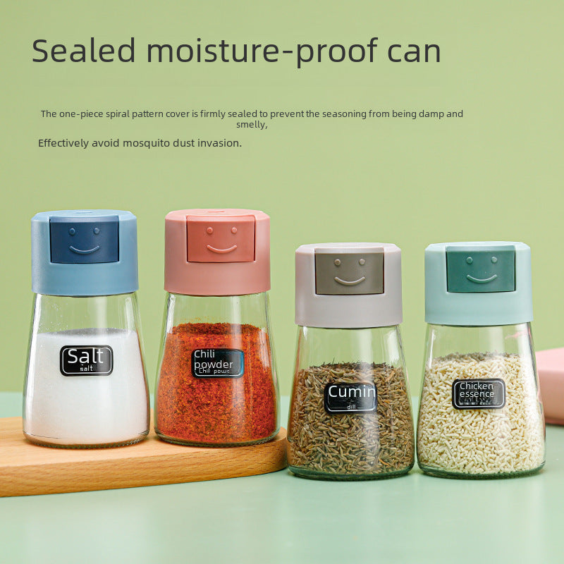 Press-Type Glass Seasoning Jar