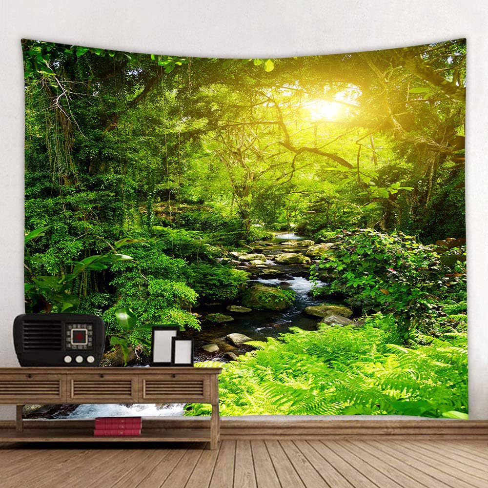 Cross-Border Tapestry Natural Forest Sunlight through Leaves Scenery Wall Tapestry Living Room Wall Background Decoration Bedroom