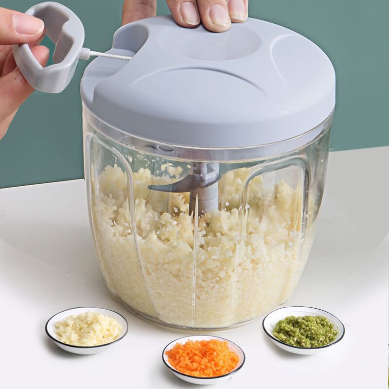 Large Garlic Puller 900ml Household Multi-Functional Vegetable Cutter Food Supplement Cooking Meat Grinder Manual Garlic Press