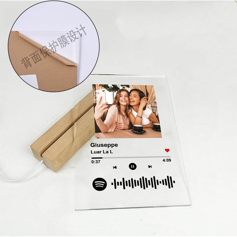 Cross-Border Hot-Selling Product: Spotify Music Night Light, U-Shaped Acrylic Plaque, Customizable Photo and Song Souvenir